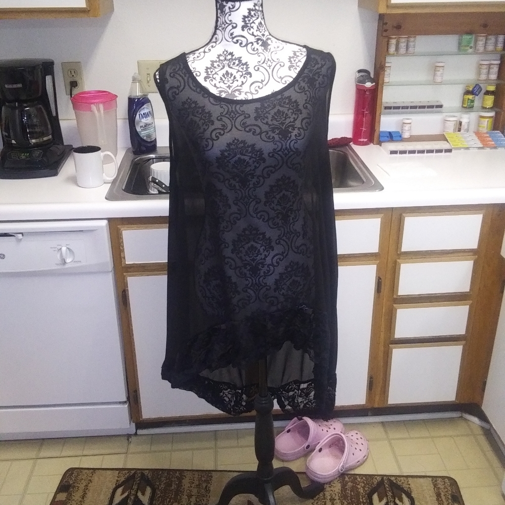 Nwot black long sheer shirt or dress
